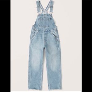 Abercrombie & Fitch High Rise Overalls in Light Wash